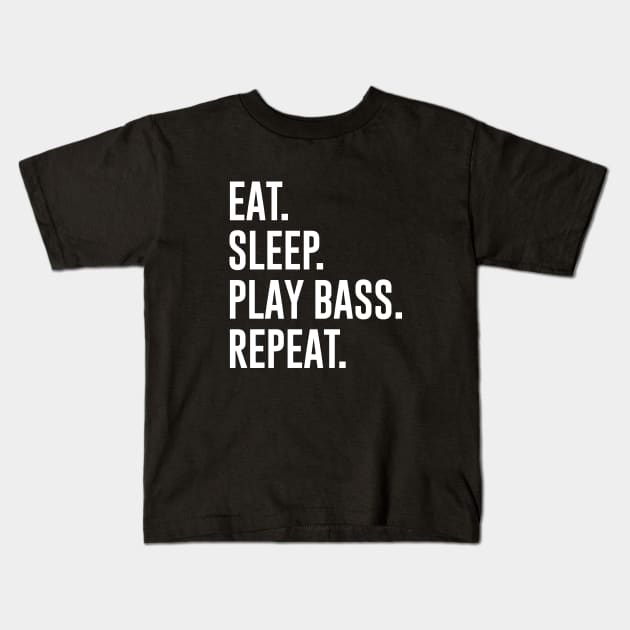 Eat Sleep Play Bass Repeat Kids T-Shirt by sunima